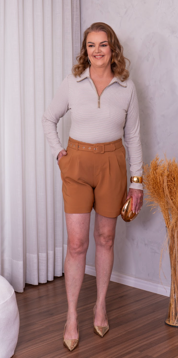 Long sleeve blouse with zipper