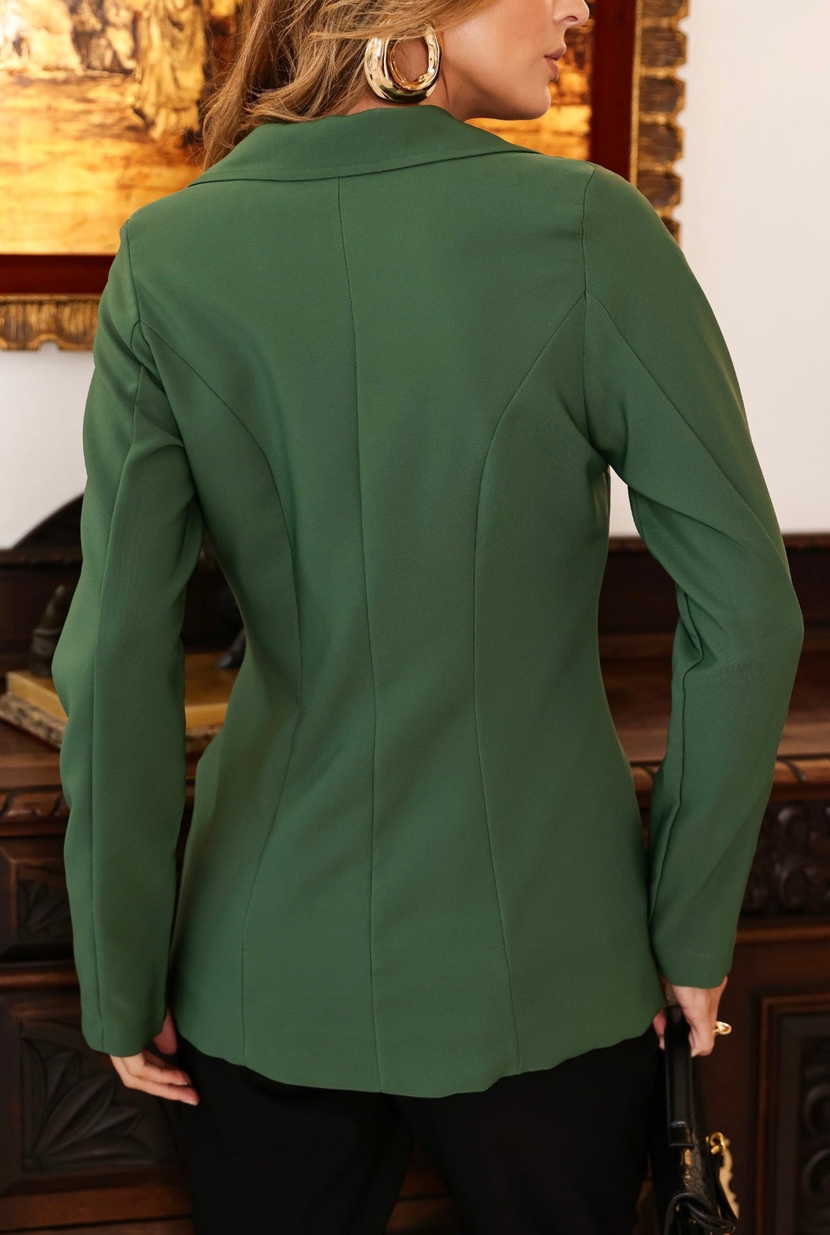 Agatha Blazer in Moss Green – women's blazer by USE Monami