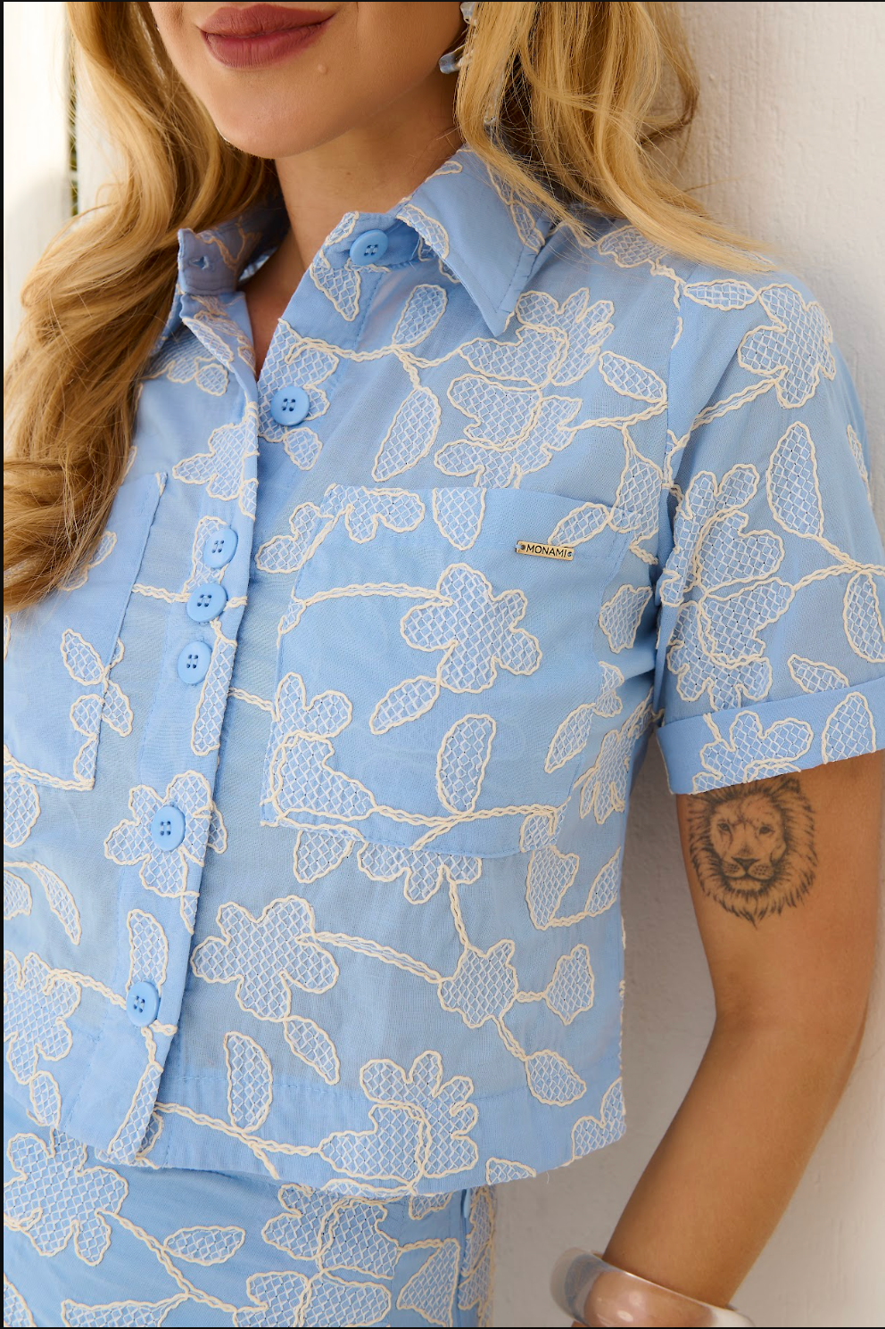 Ana Julia Shirt Embroid Fabric